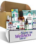 Gurunanda Nighttime Wellness Care Kit Ashwagandha Oil Pulling Hydroxyapatite Toothpaste Magnesium Spray Toothbrush Floss Picks Vitamin E Oil & Sleep Spray