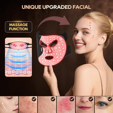 Morfone Red Light Therapy For Face 4 Modes Led Face Mask Light Therapy With Timing Function Near-Infrared 850Nm Red Light Therapy For Home Use For Women Girls