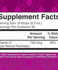 MARYRUTH'S Organics USDA Organic Vitamin A Liquid Drops 3 Month Supply Bone Health for Ages 14+ Essential Vitamin 750mcg per Serving Sugar Free Vegan NonGMO Gluten Free 1oz