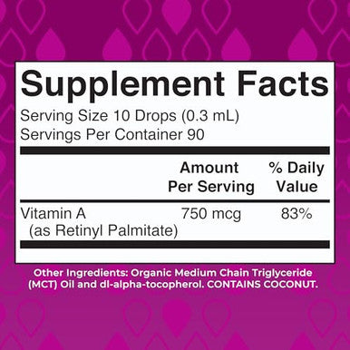 Maryruth's Organics Usda Organic Vitamin A Liquid Drops 1Oz 750Mcg
