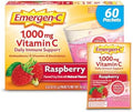 EmergenC 1000Mg Vitamin C Powder With Antioxidants B Vitamins And Electrolytes Vitamin C Supplements For Immune Support Caffeine Drink Mix Raspberry Flavor 60 Count/2 Month Supply