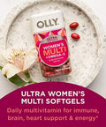 Olly Ultra Women'S Multi Softgels & Probiotic + Prebiotic Gummy Digestive Support And Gut Health 500 Million Cfus Fiber Adult Chewable Supplement For Men And Women Peach 30 Day Supply 30 Count