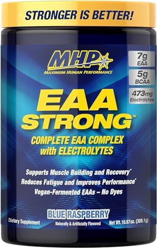 Maximum Human Performance Mhp Eaa Strong Amino Acid Supplements All 9 Essential Amino Acids Bcaas Electrolytes Blue Raspberry 1.2 Pound