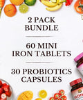 Vitalitown Women's Probiotics and Iron Supplement Bundle