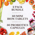 Vitalitown Women's Probiotics and Iron Supplement Bundle