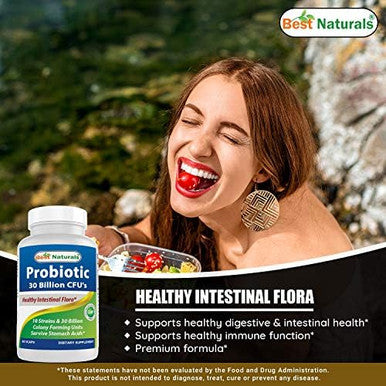 Best Naturals Probiotic 10 Strains & 30 Billion Cfu Intestinal Flora 60 Veggie Capsules (60 Count (Pack Of 1))