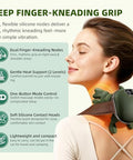 Dr.Bunordle Neck Massager With Finger Kneading Deep Tissue Neck & Shoulder Massager 4D Palm-Kneading Massage With Heat Wearable Strap Gentle Warmth For Stress & Tension Relief
