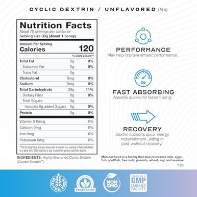 Muscle Feast Highly Branched Cyclic Dextrin Powder Carbohydrate Powder Supplement Pre Workout Intra