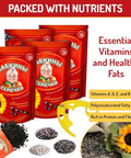 Babkini Semechki Sunflower Seed with Babkini Sticker | Non GMO Seed Packed with Protein& Fiber - Roasted Sunflower Seeds with Resealable Zip Lock Packaging - 4 Pack (500g)