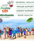 Lifeable Multivitamin and Multimineral with Iron Chewables for Kids Vegetarian Gluten Free Vegetarian Great Tasting Natural Flavored Pectin Chews with Vitamins A B C D and E 150 Count