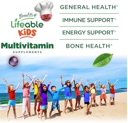 Lifeable Multivitamin and Multimineral with Iron Chewables for Kids Vegetarian Gluten Free Vegetarian Great Tasting Natural Flavored Pectin Chews with Vitamins A B C D and E 150 Count