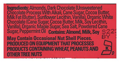 SkinnyDipped Dark Chocolate Peppermint Almonds, Healthy Snack, Plant Protein, Gluten Free, 3.5 oz Resealable Bag, Pack of 1
