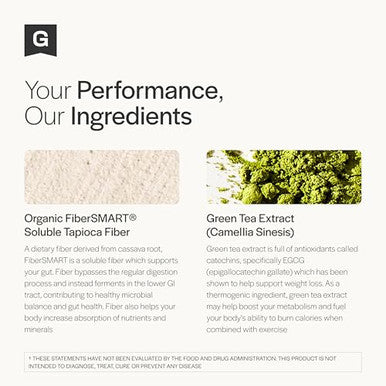 Gainful Get Lean Performance Boost Green Tea Extract Fiber Supplement Powder 28 Servings