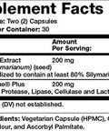 Olympian Labs Milk Thistle Extract Plus Enzymes Antioxidants Supporting Liver Health 60 Vegetarian Caps