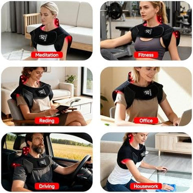 Cutiskrave Red Light Therapy For Neck Shoulder Rechargeable Infrared Light Therapy Device For Body With Massage And Timer Wearable 660Nm&850Nm Red Light Therapy Wrap Pads For Body At Home 150 Lights
