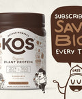 Kos Vegan Protein Powder, Chocolate Usda Organic - Low Carb Pea Protein Blend, Plant Based Superfood With Vitamins & Minerals - Keto, Soy, Gluten - Meal Replacement For Women & Men - 10 Servings