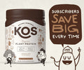 Kos Vegan Protein Powder, Chocolate Usda Organic - Low Carb Pea Protein Blend, Plant Based Superfood With Vitamins & Minerals - Keto, Soy, Gluten - Meal Replacement For Women & Men - 10 Servings