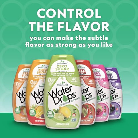 SweetLeaf Water Drops Peach Mango Water Enhancer Sugar Free Sweet Leaf Stevia Water Flavoring Drops 1.62 Oz Ea (Pack of 3)