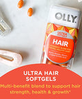 Olly Ultra Strength Hair Softgels Supports Hair Health Biotin Keratin & Probiotic Prebiotic Gummy Digestive Support And Gut Health