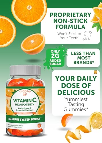 Lunakai Vitamin C And Collagen Gummies Bundle - 300Mg Organic Non-Gmo Vegan Vit C Chewable Gummy - Anti Aging Supplements For Men & Women 30 Days Supply