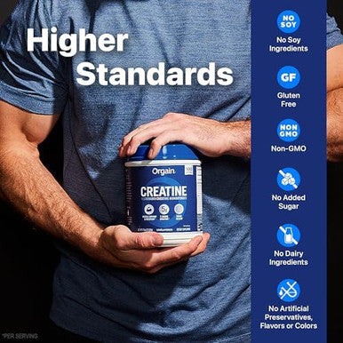 Orgain Creatine Monohydrate Micronized Powder Unflavored Supports Muscle Growth Post Workout Recovery And Brain Health No Artifical Additives Nongmo 100 Servings 17.64 Oz