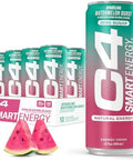 C4 Smart Energy Drink - Sugar Free Performance Fuel & Nootropic Brain Booster, Coffee Substitute or Alternative | Watermelon Burst 12 Oz - 12 Pack