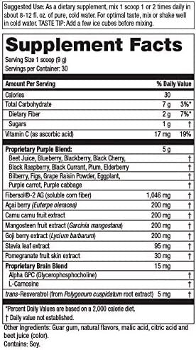 Perfect Purples Powder by Purity Products Phytonutrient Rich Healthy Aging Super Formula Support Total Body Health High ORAC Power P40p Pomegranate Extract w/ 40 Punicosides 30 Day Supply