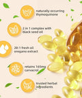 Healoading Organic Oregano Oil Softgels: Oil Of Oregano With Black Seed 300Mg