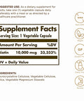Solgar Super High Potency Biotin 10000 Mcg - 120 Vegetable Capsules Pack Of 2 - Supports Healthy Skin Nails & Hair - Non-Gmo Vegan Gluten & Dairy Free 240 Total Servings