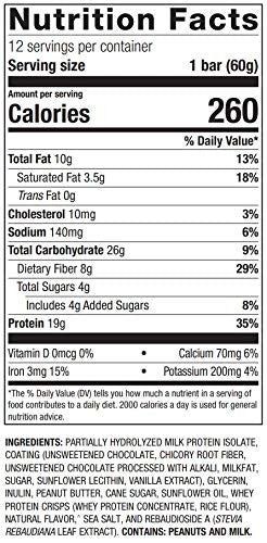 Metagenics Ultra Protein Bar - Protein Fitness Bar with 19 grams of Protein and 8 grams of Dietary Fiber Peanut Butter Flavor 12 Bars