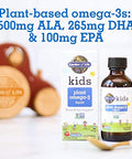 Garden Of Life Kids Plant Omega-3 Liquid Strawberry - Vegan Brain & Eye Support For Kids Plant-Based Children'S Omega 3 Ala Dha & Epa Supplement For Children Sugar Free & Non-Gmo 2 Fl Oz Liquid