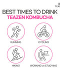 Teazen Kombucha Peach Flavor 2 Pack with Classic Eco Bottle (Kombucha Powder 20 Sticks Eco Bottle 1EA x 11.8oz)