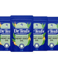 Dr Teal's Pure Epsom Salt, Cannabis Sativa Hemp Seed Oil, 3 lb (Pack of 4)