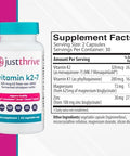 Just Thrive Vitamin K2-7 - Bone Brain And Heart Health K2 Vitamin Supplement 60 Capsules