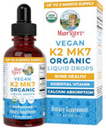 Maryruth'S Maryruth S Usda Organic Vitamin K2 Mk7 Liquid Drops For Adults & Kids Sourced From Natto Menaquinone- 7 Vegan K2 Vitamin For Bone Health & Calcium Absorption 1Oz Up To 90 Servings