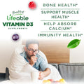 Vitamin D Gummies for Adults 5000 IU Great Tasting D3 Vitamin Immune Support and Healthy Bones Vitamin D Supplement for Men Women 90 Gummies Lifeable