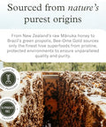 Bee-Ome Gold by Enviromedica - Unpasteurized Raw Manuka Honey with Probiotics, Royal Jelly, Bee Pollen & Propolis, Functional Superfood Honey, 7.4oz