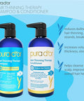 Pura D'Or Hair Thinning Therapy Biotin Shampoo And Conditioner Set Clinically Tested Effective Results Hair Thickening Products For Women & Men Natural Routine Color Safe 16Oz X2