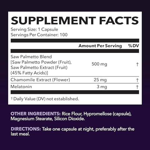 Havasu Nutrition Nighttime Saw Palmetto With Melatonin (60 Servings) & Daytime Saw Palmetto Capsules (100 Servings)