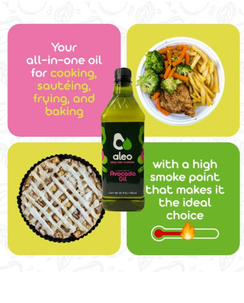 ALEO, Cooking blend avocado oil, Keto, Perfect for frying, grilling, roasting & baking, Can help to keep your heart strong, avocado oil for cooking, vegetable oil, 32.1 O/950 ml