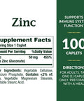 NatureS Bounty Zinc 50 Mg Caplets Unflavored 100 Count Pack Of 2