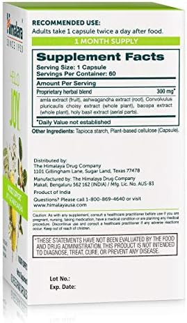 Himalaya Hello Joy Herbal Supplement With Ashwagandha Amla Bacopa Holy Basil/Tulsi Positive Outlook Supports Motivation Stress Relief Balanced Cortisol Nongmo Vegan 60 Capsules