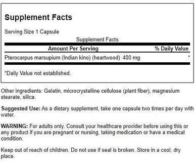 Swanson Full Spectrum Pterocarpus Marsupium 400 Milligrams 60 Capsules (3 Pack)