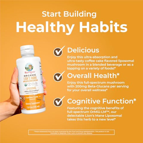 Maryruth'S Maryruth Organics Lion'S Mane Liposomal (Coffee Cake) & Collagen Booster Liposomal (Maple Hot Cocoa) Clean Label Project Verified Vitamins For Cognitive Support Beauty & Joint Health Vegan Non-Gmo