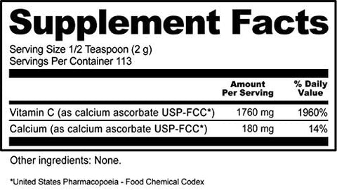 Nutribiotic - Calcium Ascorbate Vitamin C Powder 8 Oz Essential Antioxidant & Collagen Supplement Buffered With Calcium Non Acidic & Easier On Digestion Than Ascorbic Acid Gluten & Gmo