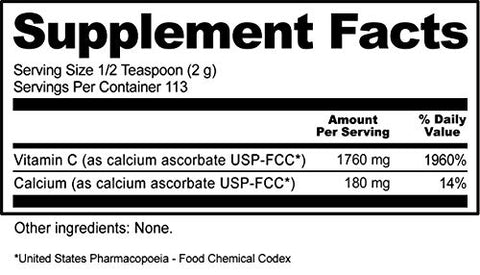 NutriBiotic Calcium Ascorbate Vitamin C Powder Essential Antioxidant and Collagen Supplement Buffered with Calcium Non Acidic and Easier on Digestion than Ascorbic Acid Gluten and GMO 8 Oz