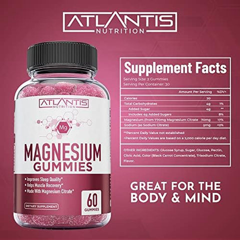 Ashwagandha and Magnesium Gummies for Improved Sleep and Strengthened Body Functions. Ashwagandha Boosts Mood and Energy Magnesium Helps Recover Muscles and Relieves Cramps Vegan