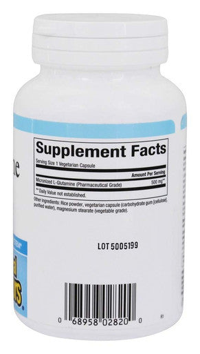 Natural Factors Micronized LGlutamine 500mg Support for Muscle Tissue Immune System 90 Vegetarian Capsules