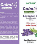 Nattura Calm Aid Lavender Oil Pills - 500mg - 60 Softgels - 100% Natural Helps Reduce Stress Calming for Body & Mind Non-GMO Certified Kosher