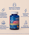 Mommys Bliss Postnatal Support Reset My Body Gummies with Biotin and Collagen Supports Postpartum Energy Healing and Joint Health + Hair Skin and Nails Health Gluten 60 Gummies (30 Servings)